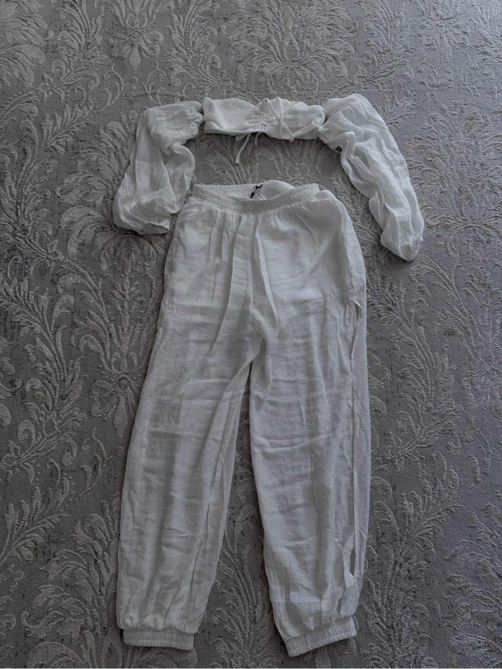 HYFVE White Lightweight Elastic-Waist Track Pants and top